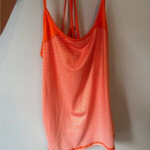 Orangetheory Vibrant Orange Striped Tank Top